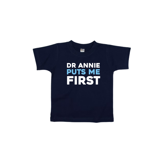 Dr. Annie Andrews Puts Me First Youth Crewneck Tee